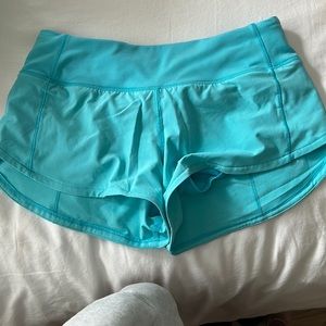 Electric turquoise Lululemon shorts size 2 2.5